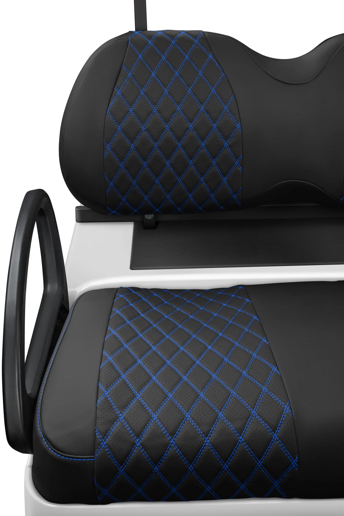 Quilted Diamond Black and Blue Diamond Stitching