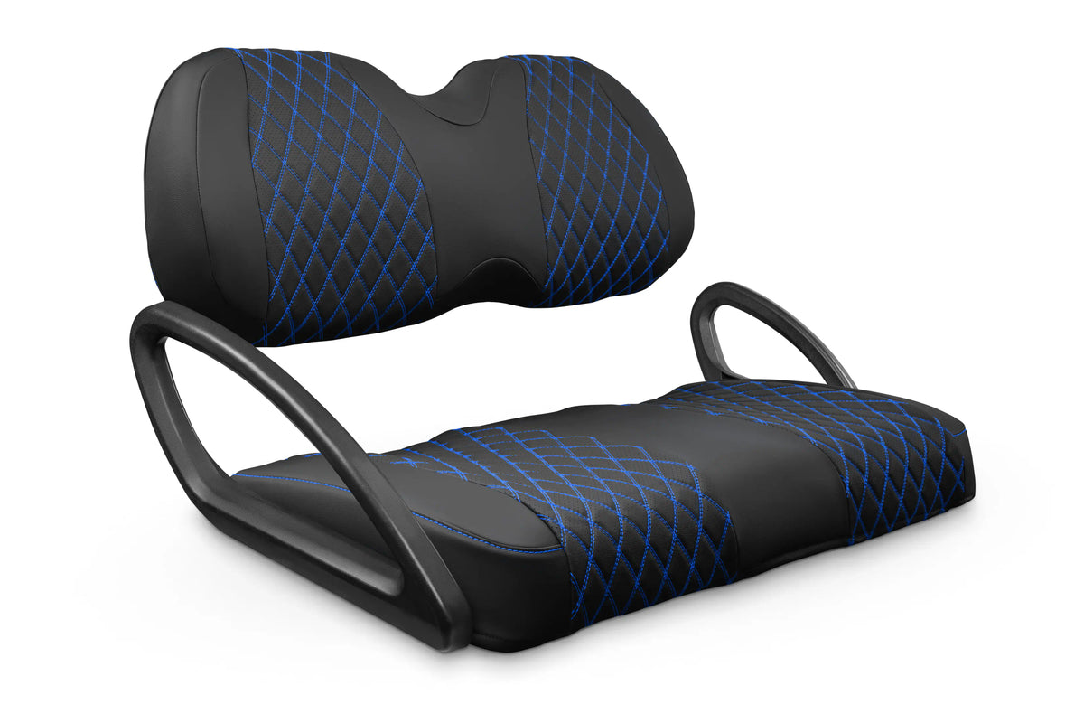 Quilted Diamond Black and Blue Diamond Stitching