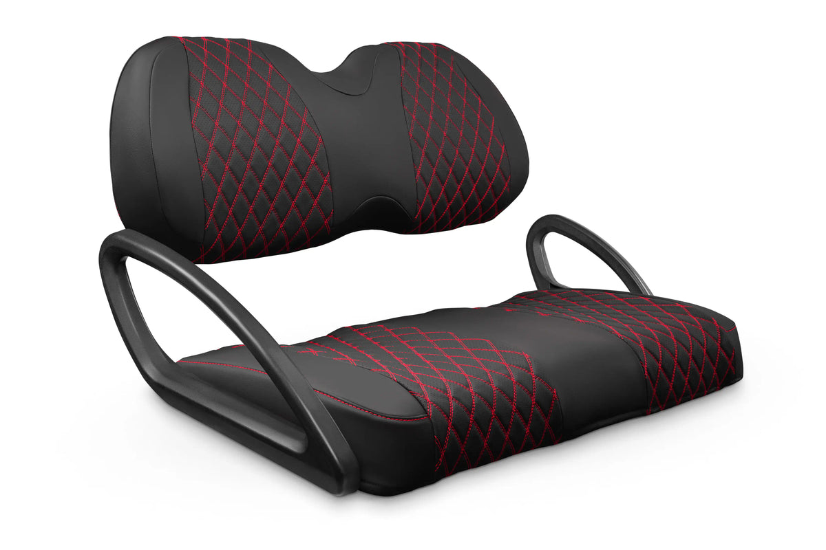 Quilted Diamond Black and Red Diamond Stitching