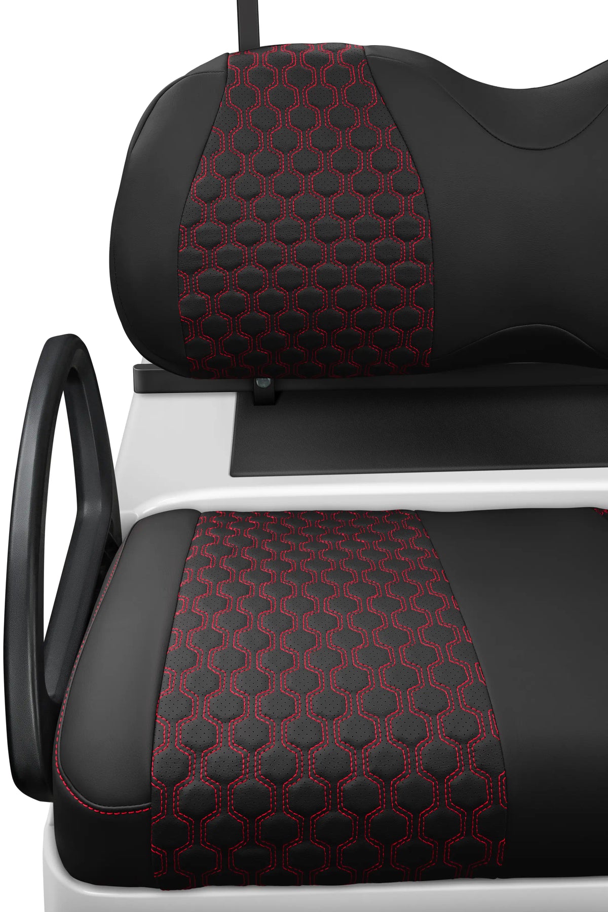 Quilted Hexagon Black and Red Hexagon Stitching