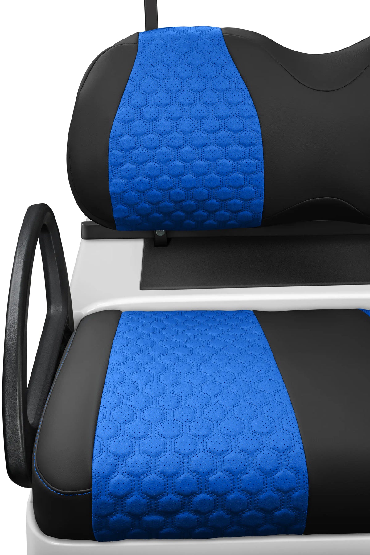 Quilted Hexagon Black and Blue