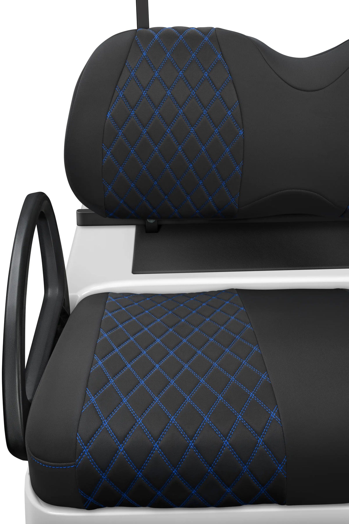 Quilted Diamond Black and Blue Diamond Stitching