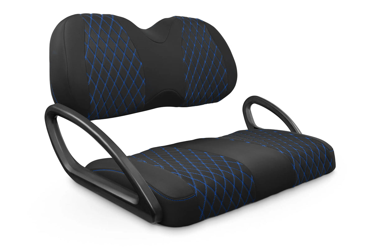 Quilted Diamond Black and Blue Diamond Stitching