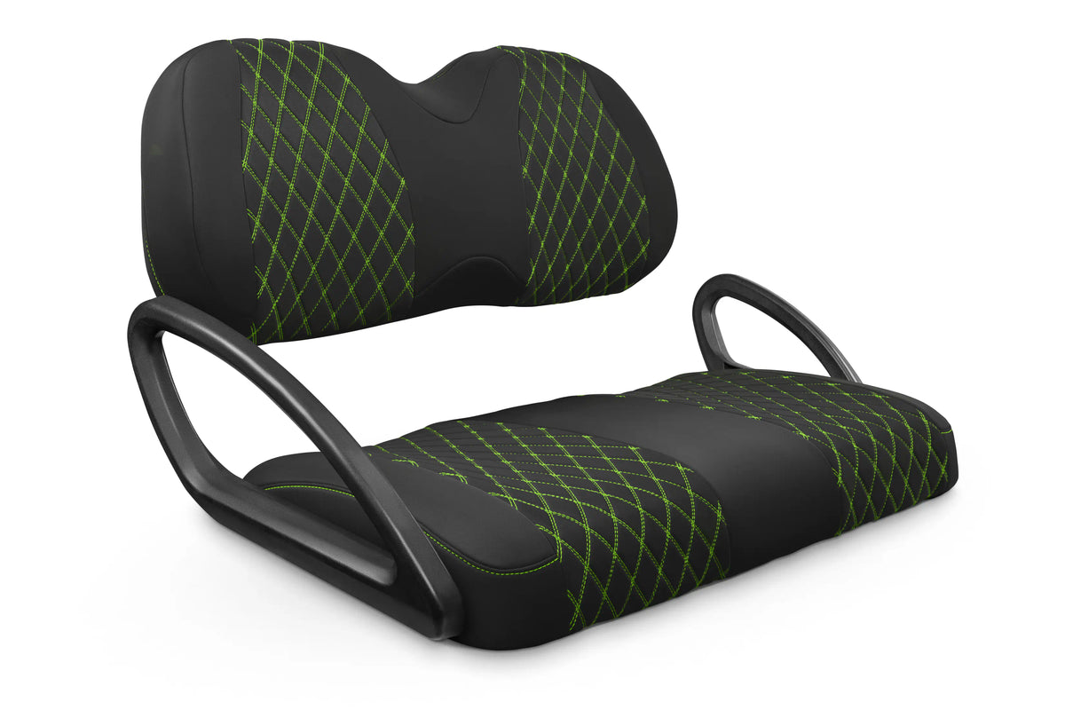 Quilted Diamond Black and Lime Green Diamond Stitching