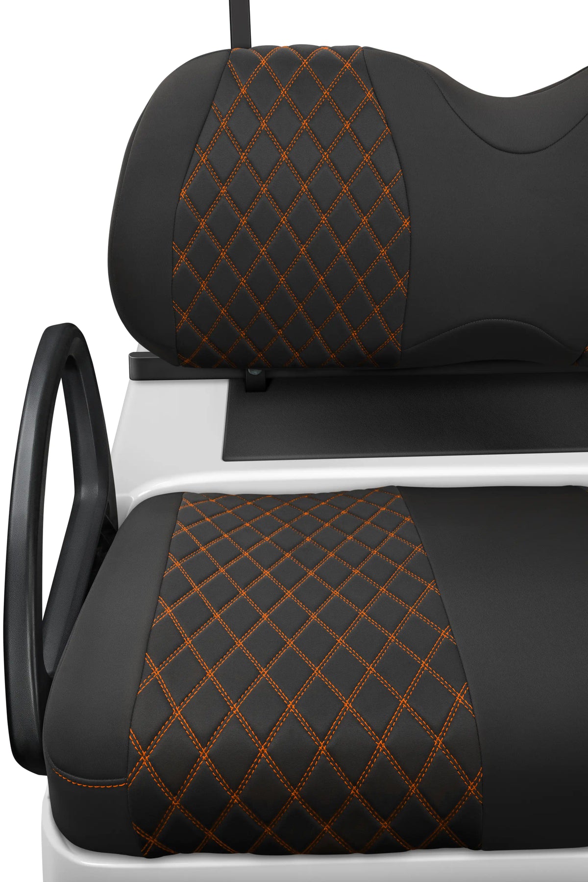Quilted Diamond Black and Orange Diamond Stitching