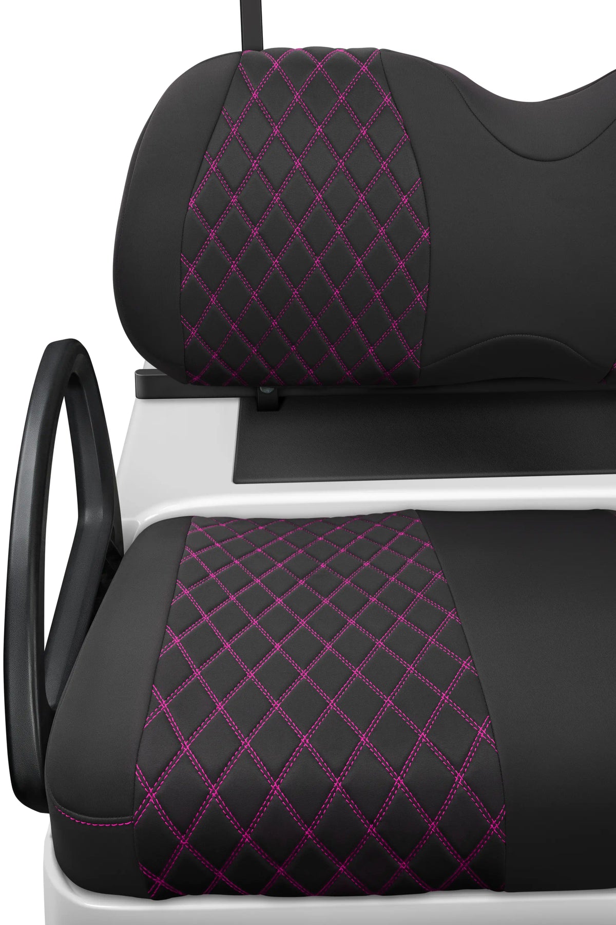 Quilted Diamond Black and Pink Diamond Stitching