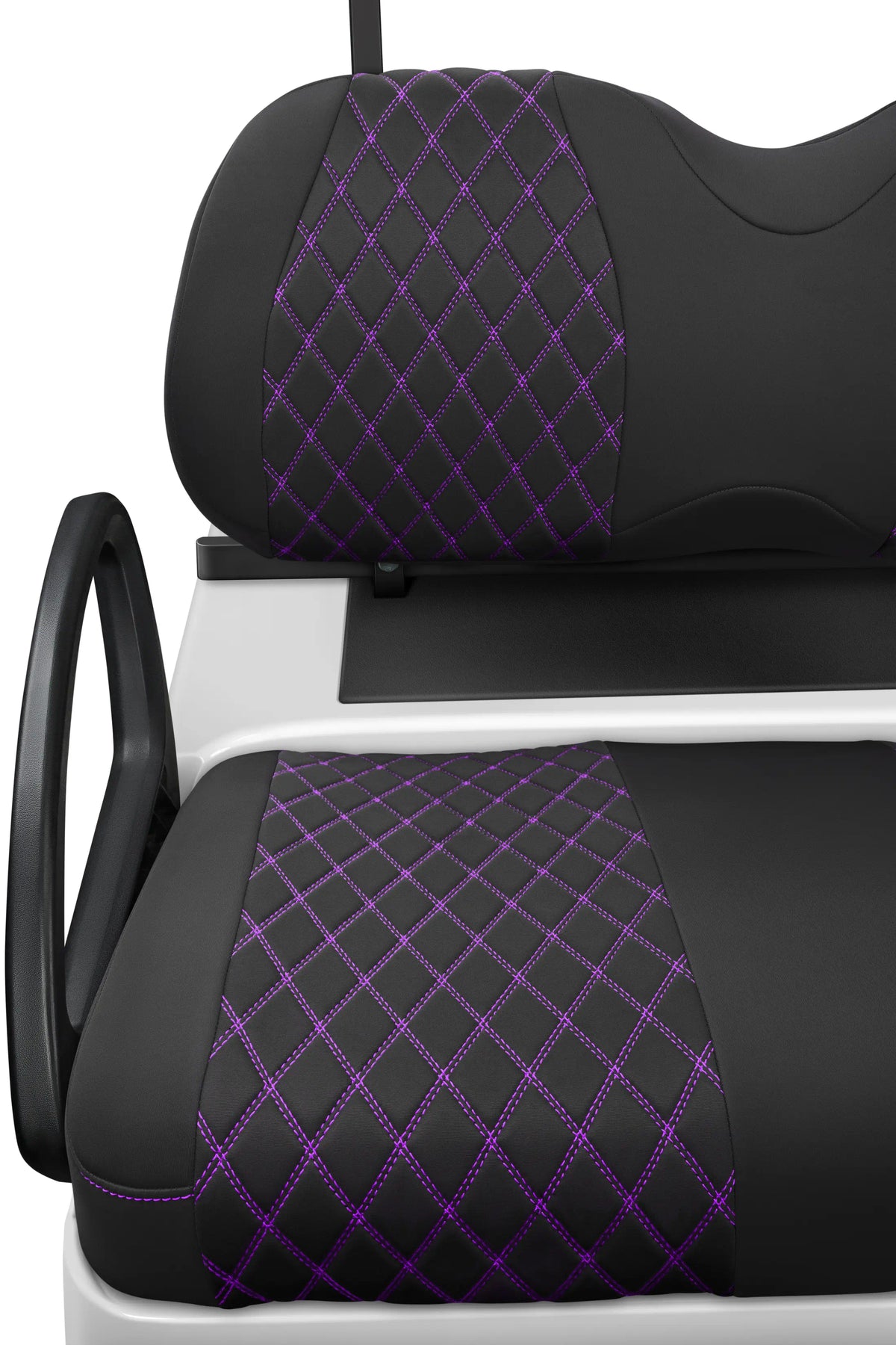 Quilted Diamond Black and Purple Diamond Stitching