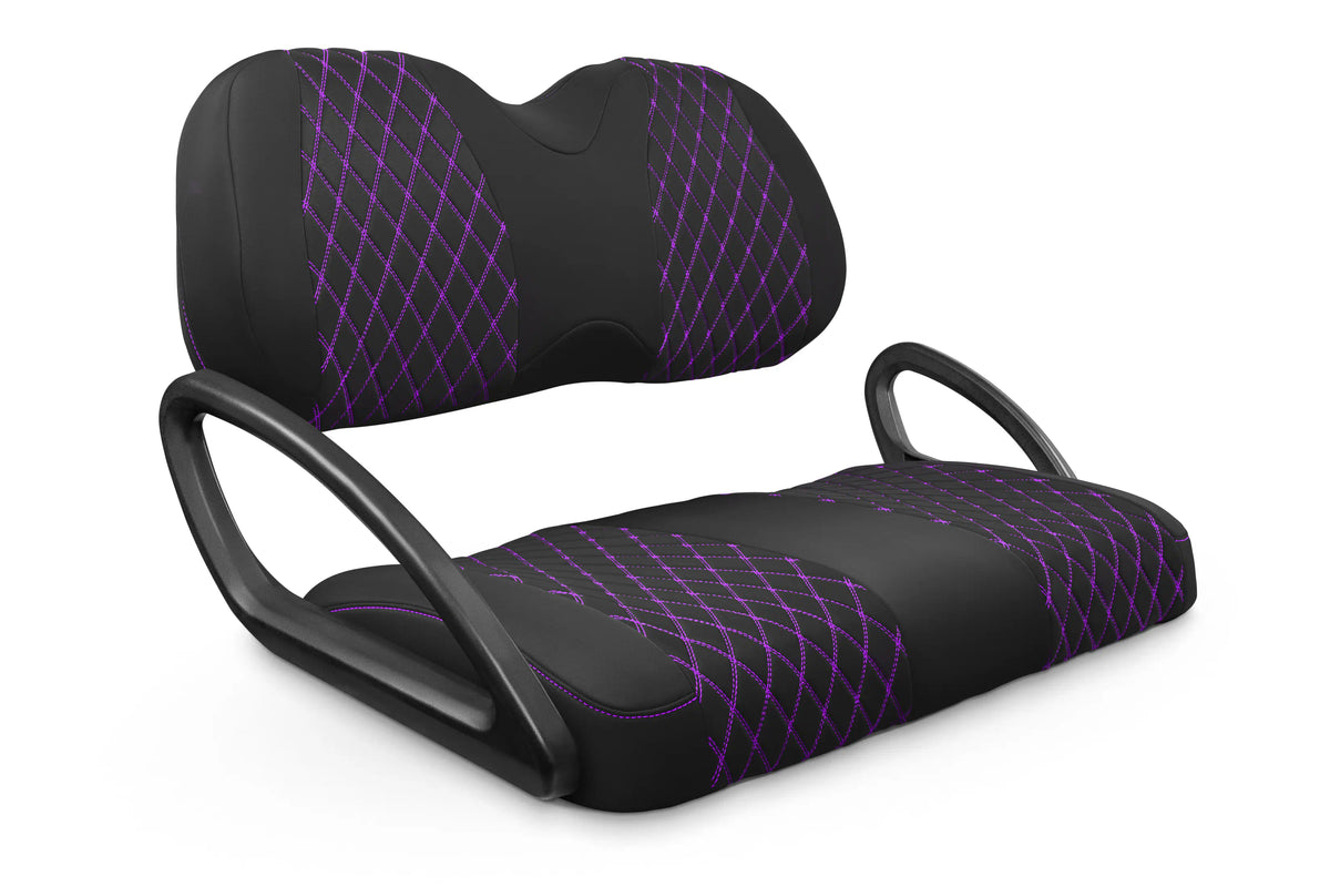 Quilted Diamond Black and Purple Diamond Stitching