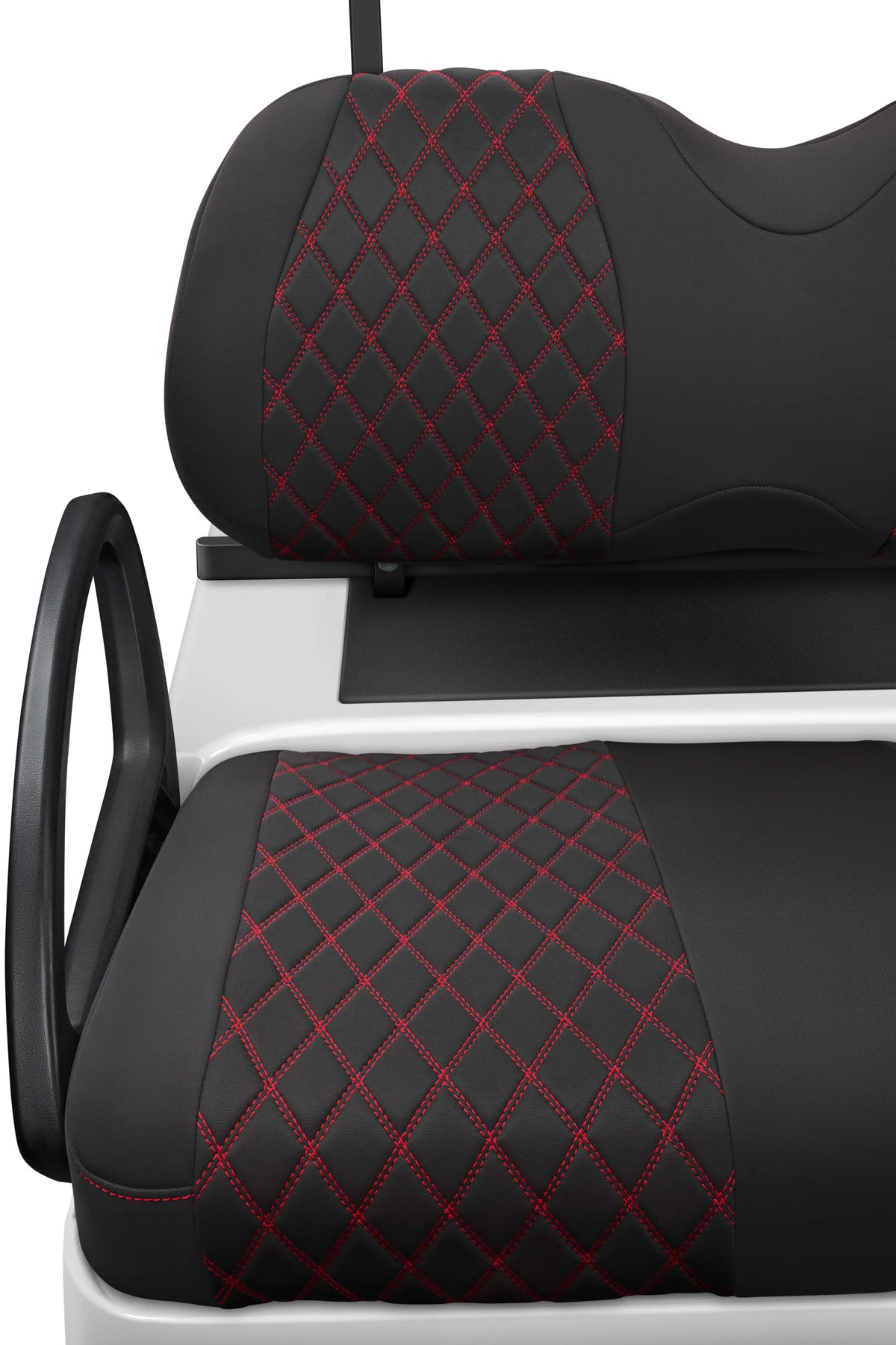 Quilted Diamond Black and Red Diamond Stitching