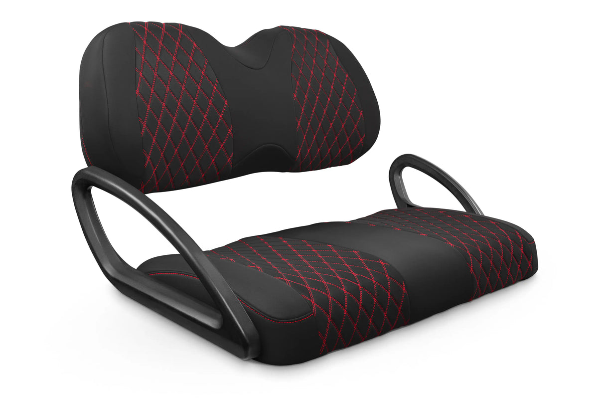 Quilted Diamond Black and Red Diamond Stitching