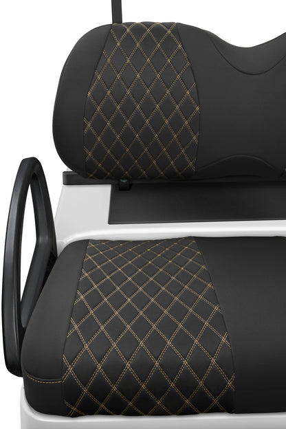 Quilted Diamond Black and Tan Diamond Stitching