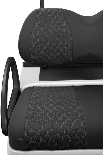 Quilted Hexagon Black and Charcoal Hexagon Stitching