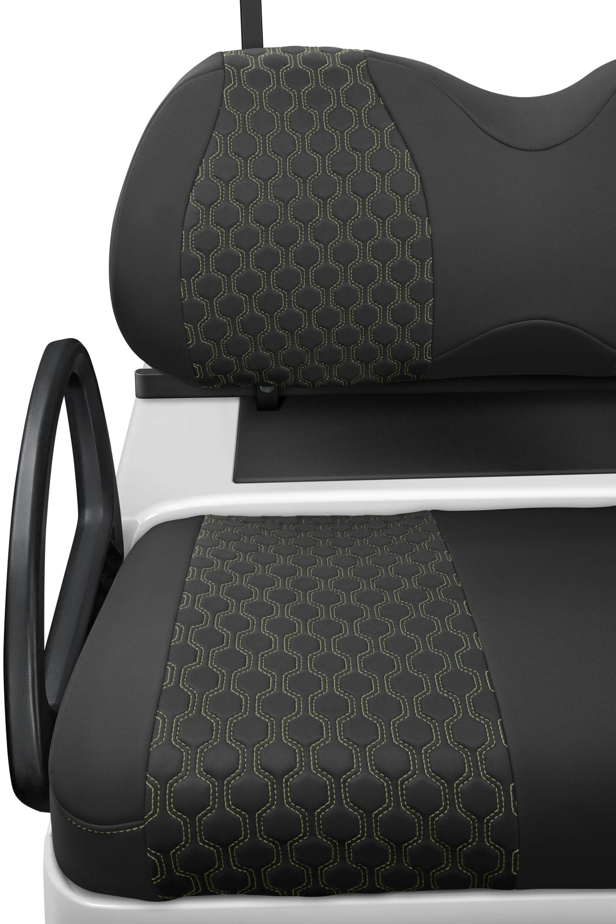 Quilted Hexagon Black and Military Green Hexagon Stitching