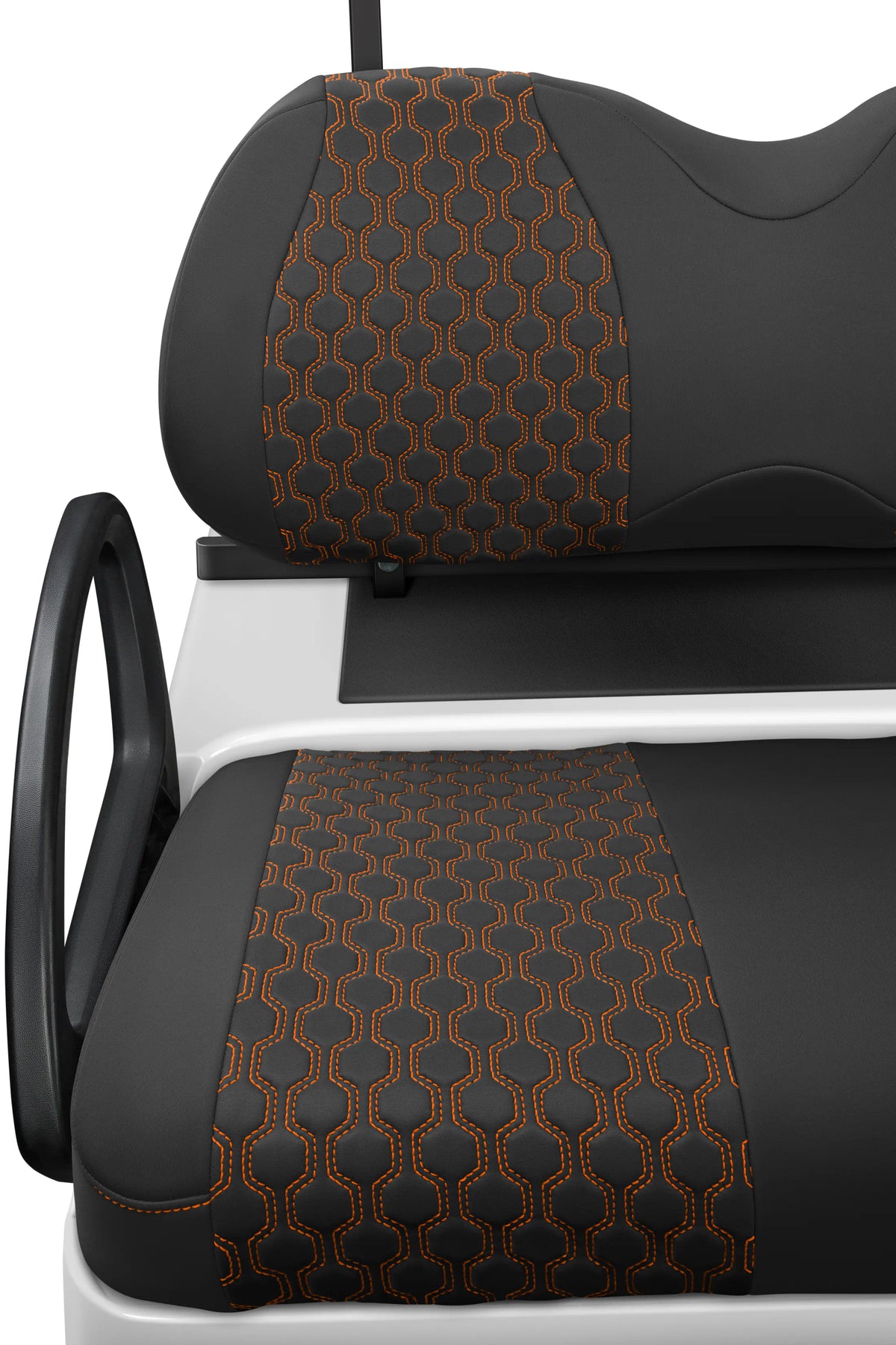 Quilted Hexagon Black and Orange Hexagon Stitching
