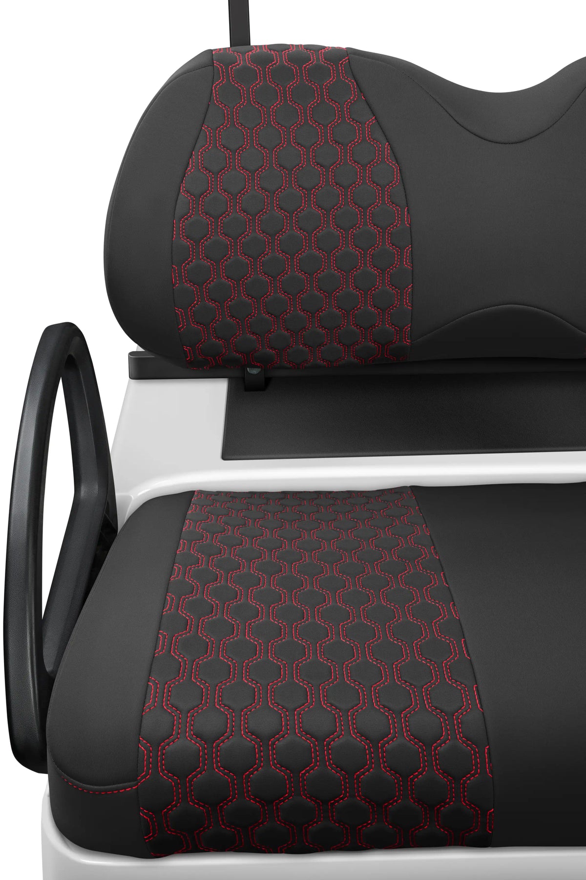 Quilted Hexagon Black and Red Hexagon Stitching