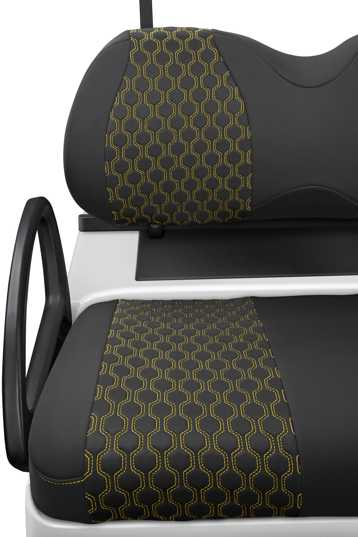 Quilted Hexagon Black and Yellow Hexagon Stitching