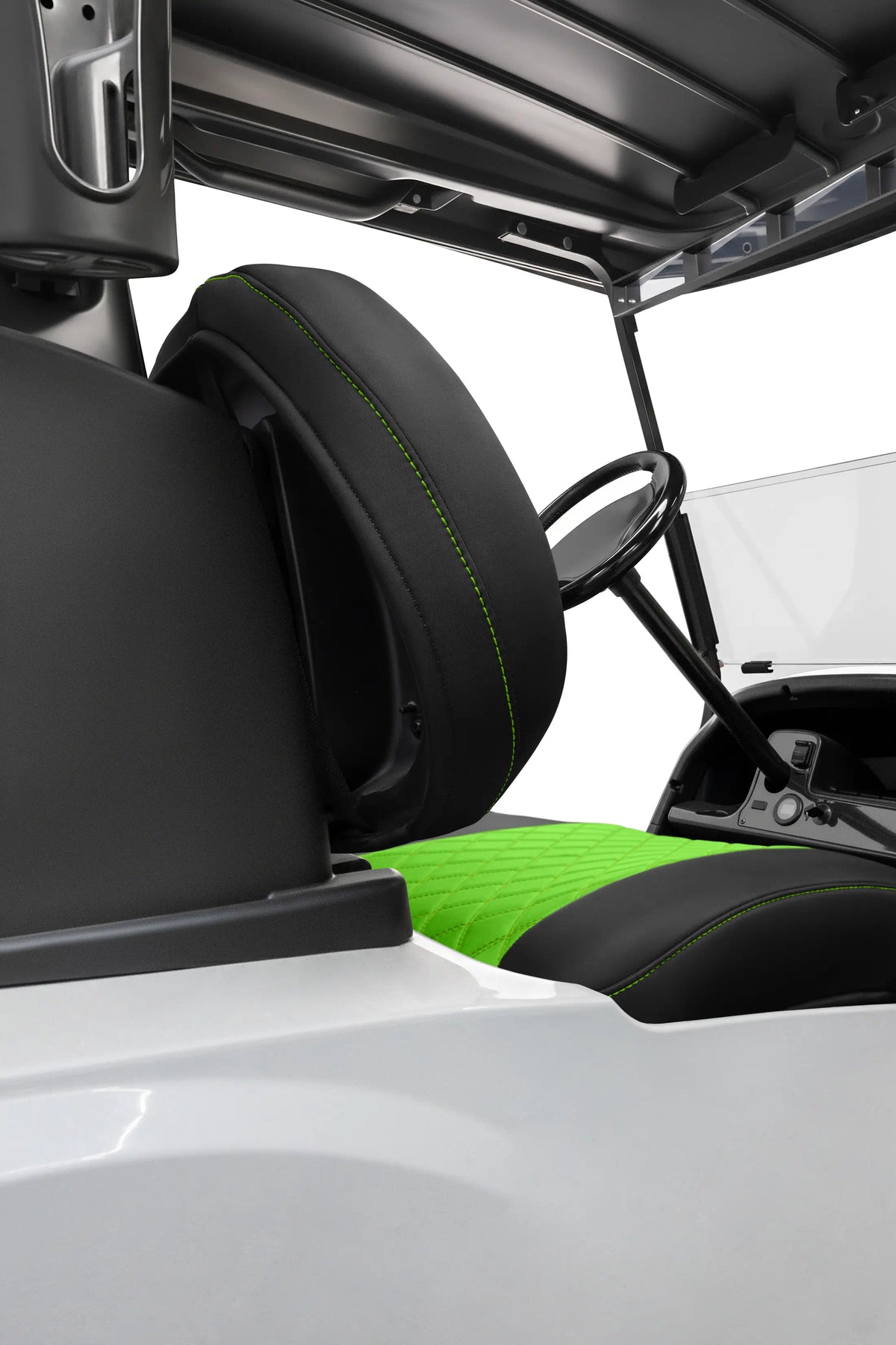 Quilted Diamond Black and Lime Green