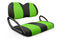Quilted Neo-Sport Golf Cart Seat Covers - Quilted Diamond Black and Lime Green / Club Car Precedent / Tempo / Onward