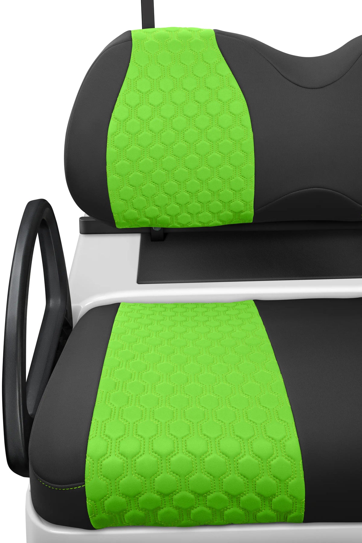 Quilted Hexagon Black and Lime Green