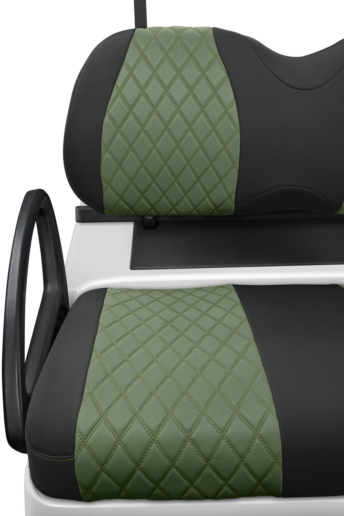 Quilted Diamond Black and Military Green