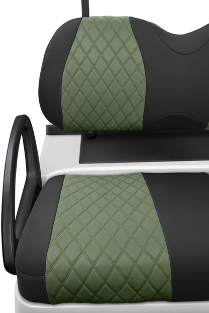 Quilted Diamond Black and Military Green