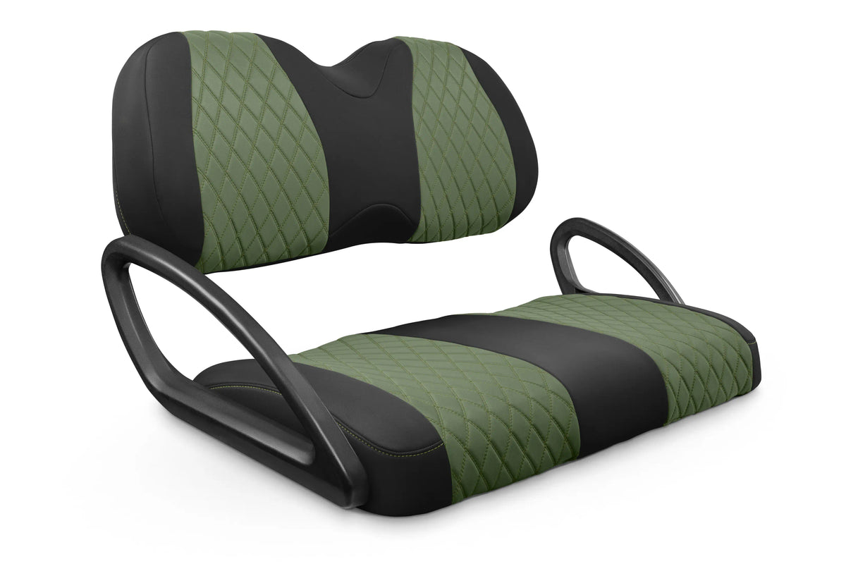 Quilted Diamond Black and Military Green