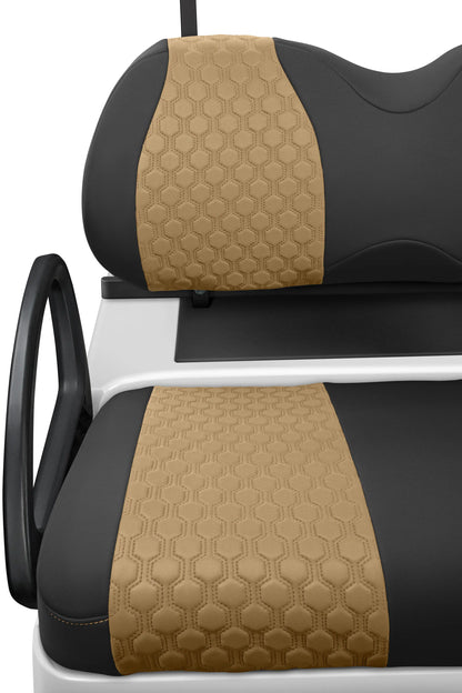 Quilted Hexagon Black and Tan