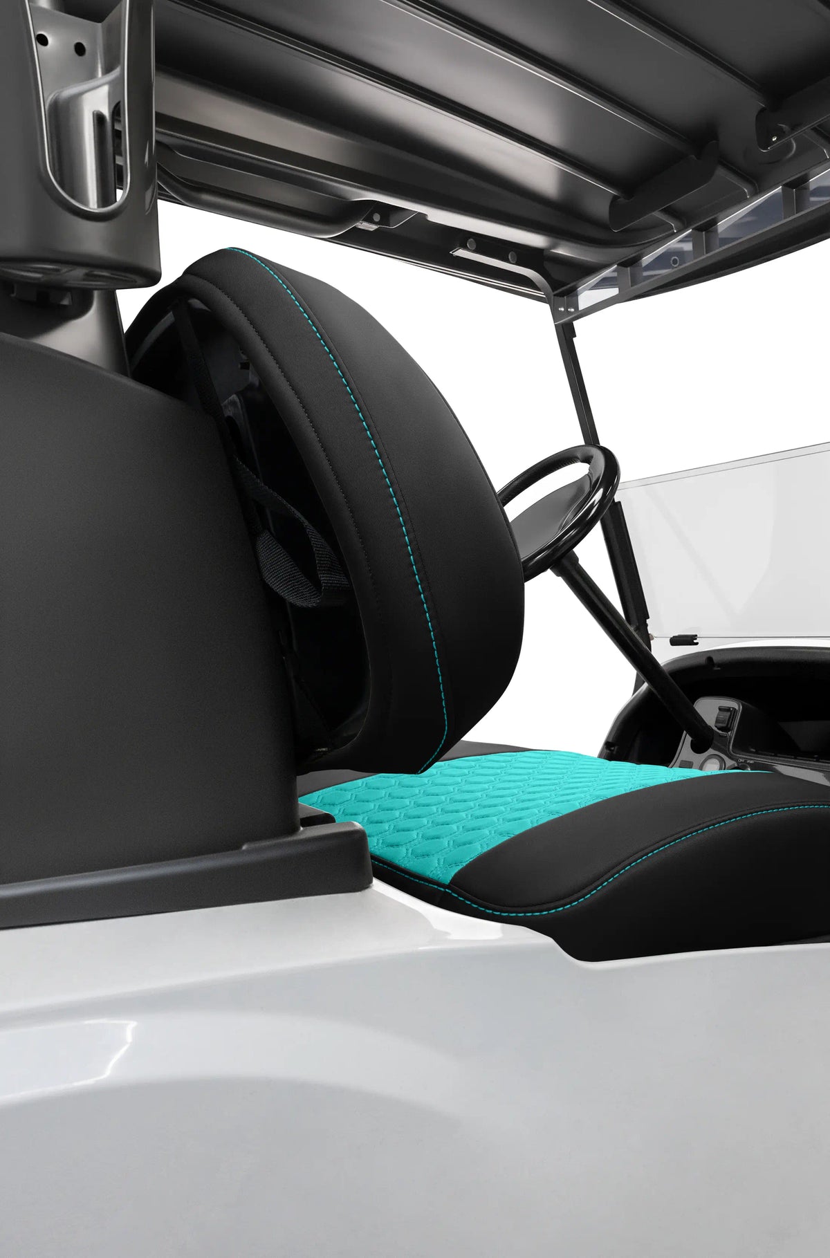 Quilted Hexagon Black and Teal
