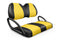Quilted Leatherette Golf Cart Seat Covers - Quilted Diamond Black and Yellow / Club Car Precedent / Tempo / Onward